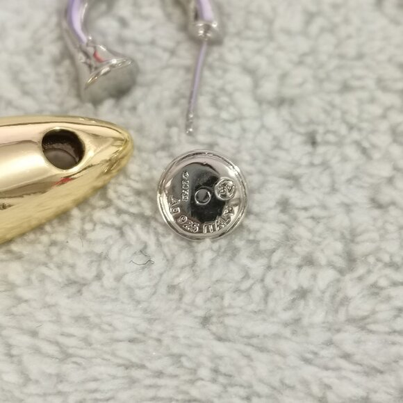 Bottega Veneta Sterling Silver Butterfly Clasp Earrings - Picture 5 of 8